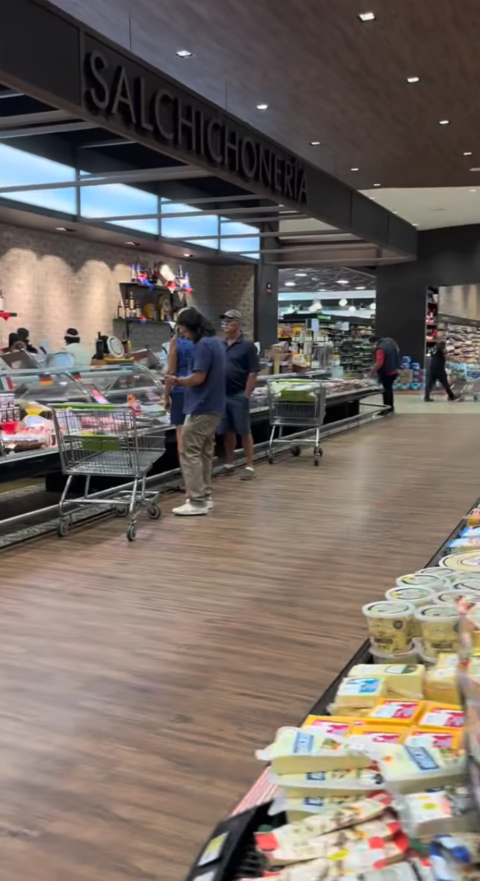 Deli counter with cured meats