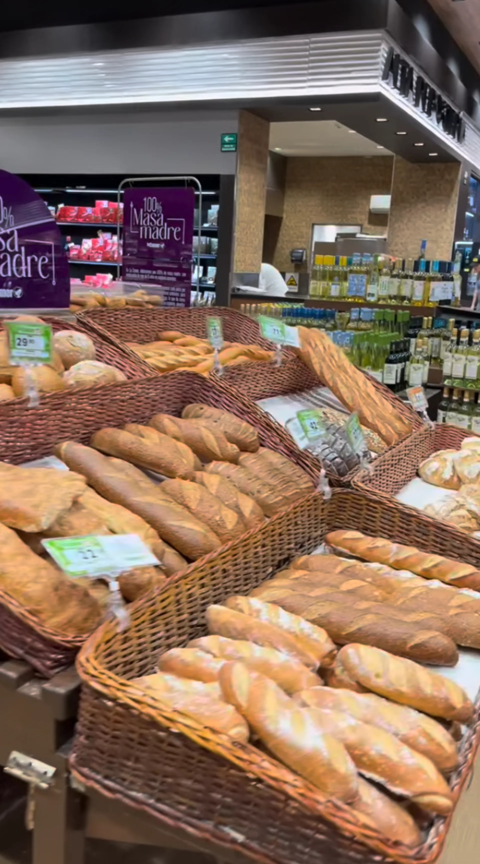 Artisan bakery counter at La Comer