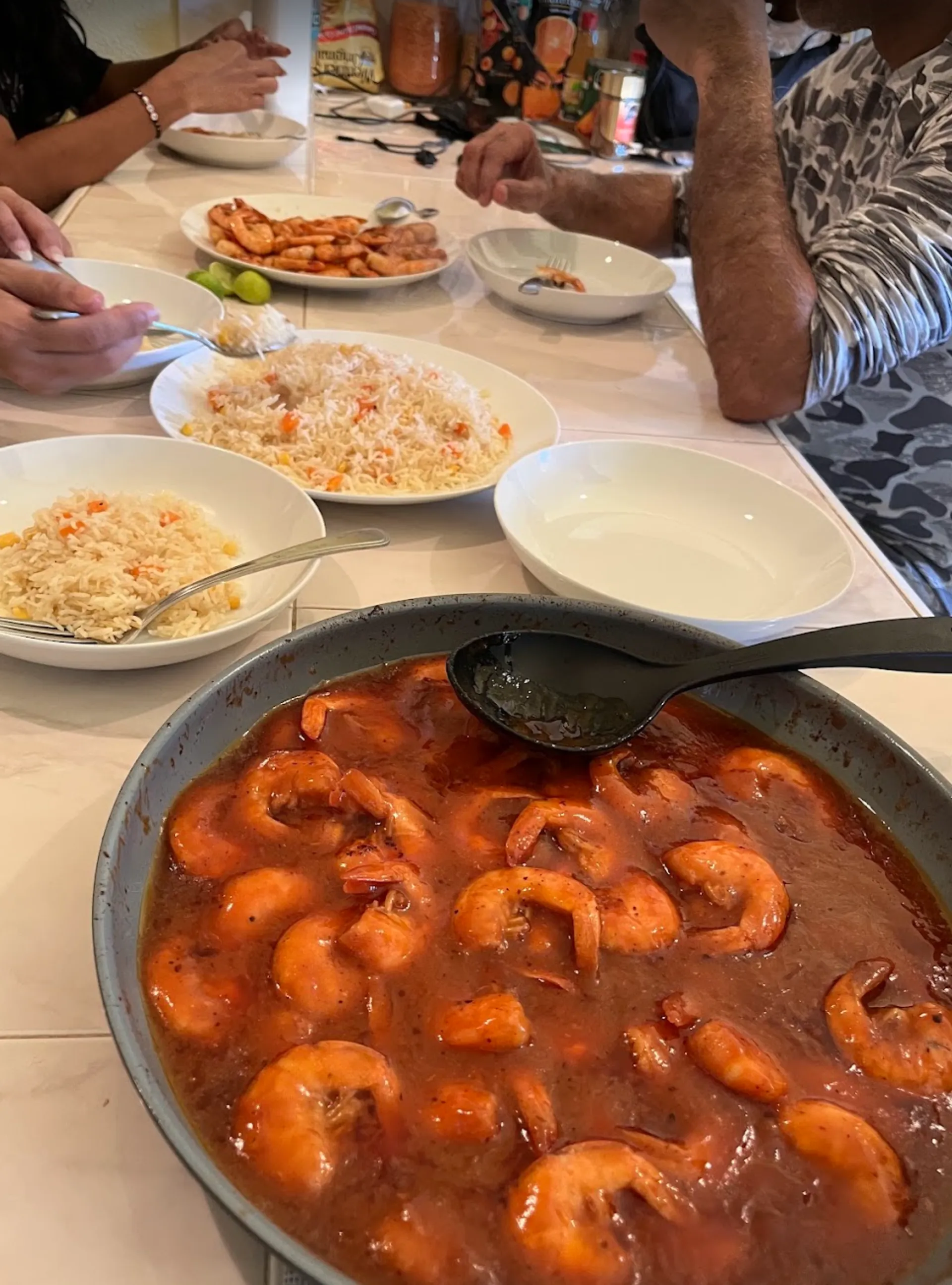 Homemade seafood feast served at Casa de Mango