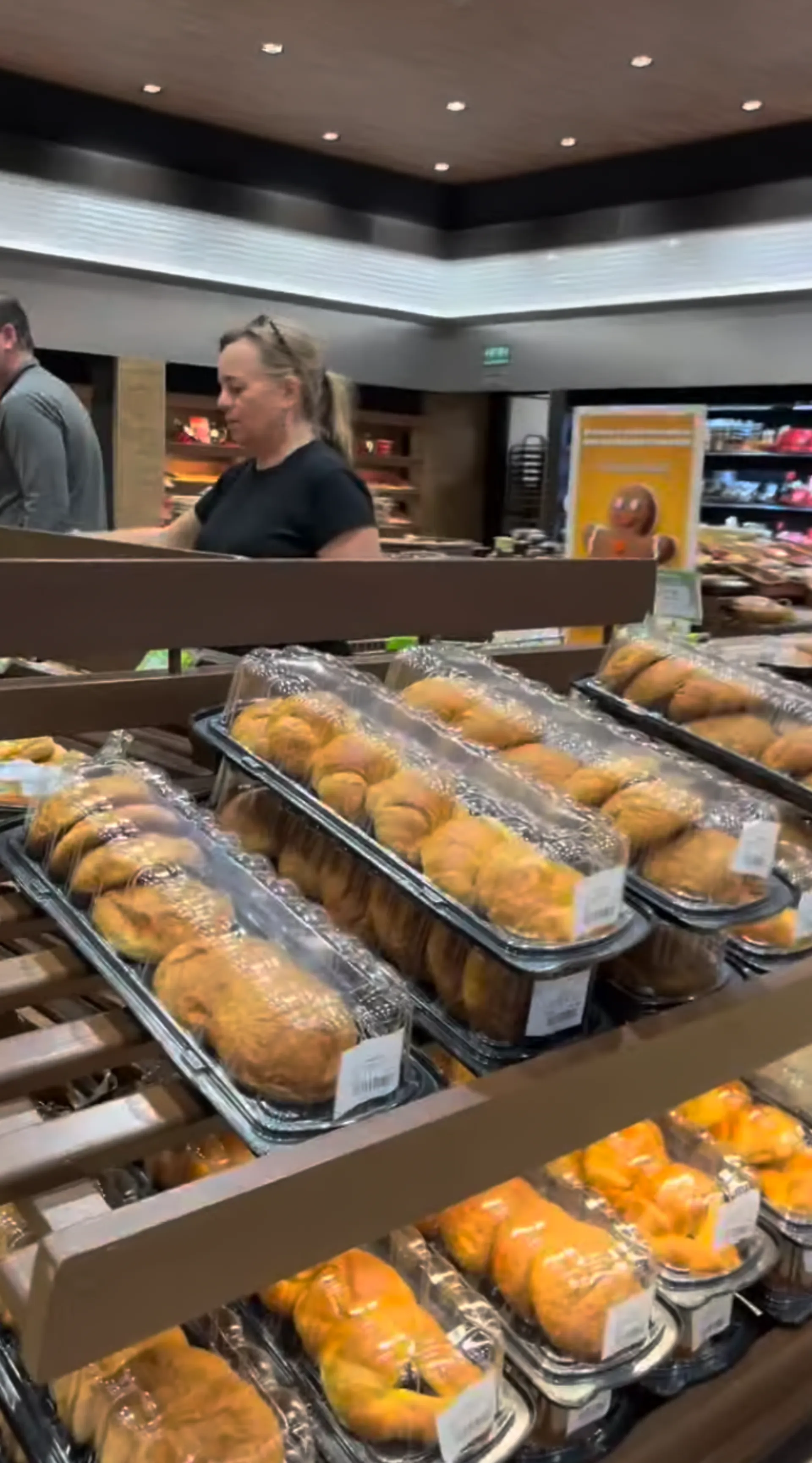 Fresh croissants on display