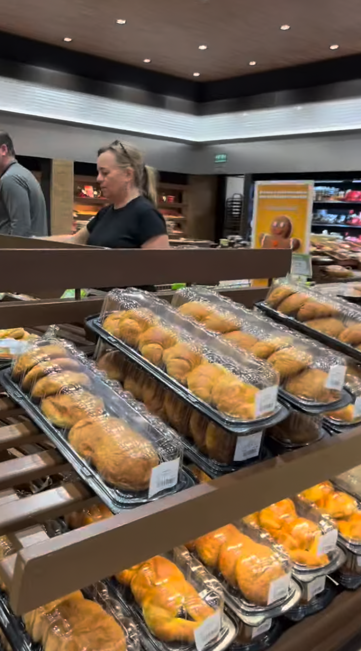 Fresh croissants on display